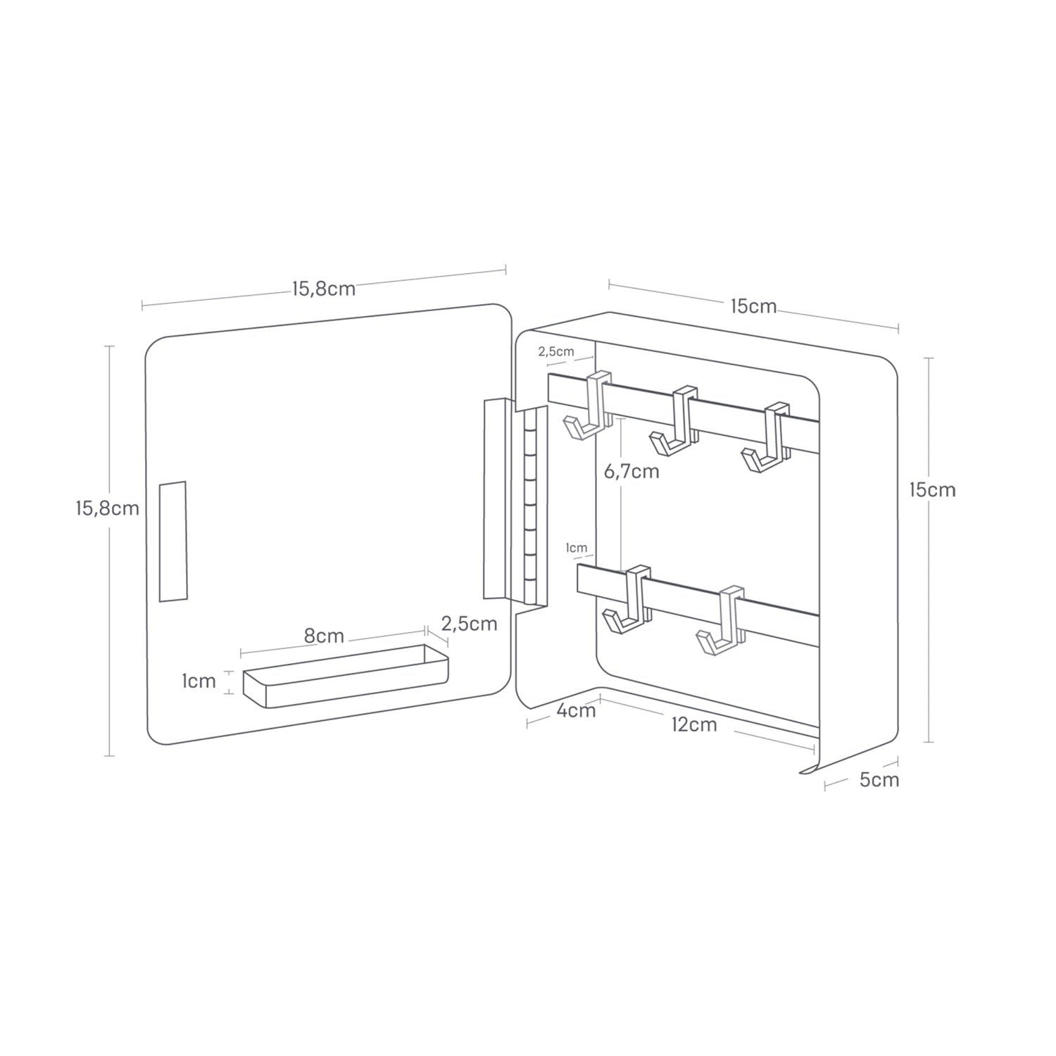 Magnetic Key Box - Tower - White