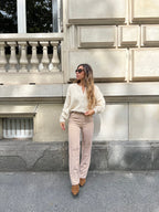 Pantalones a cuadros Aurora color camel
