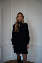 Robe En Velours Cristelle - Marine