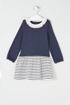 Dress - Navy Blue And White - Baby Girl