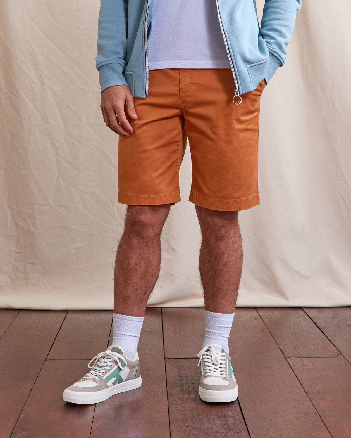 Bermudashorts Ljus Tegelröd Bomull