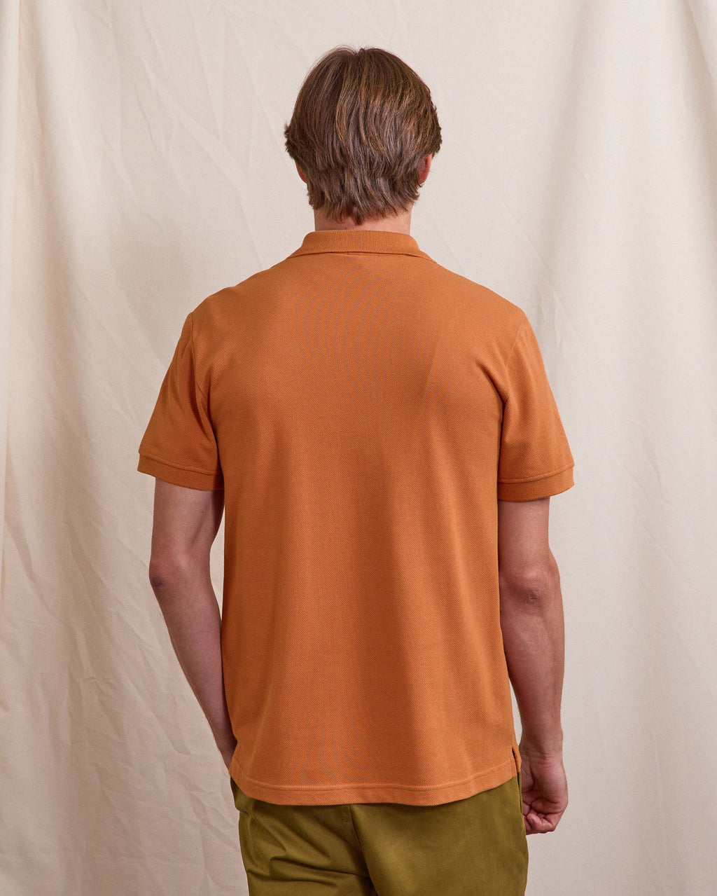 Poloshirt Hellziegelrot Baumwolle