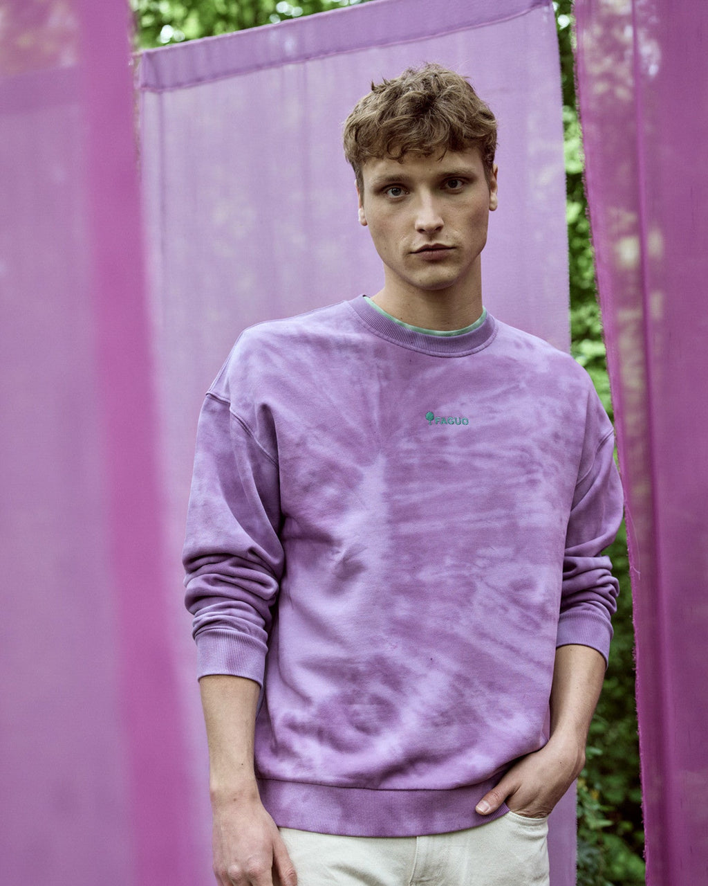 Sweatshirt mit Rundhalsausschnitt Violett