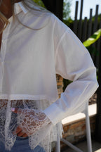 Blouse Dentelle Alica - Blanche