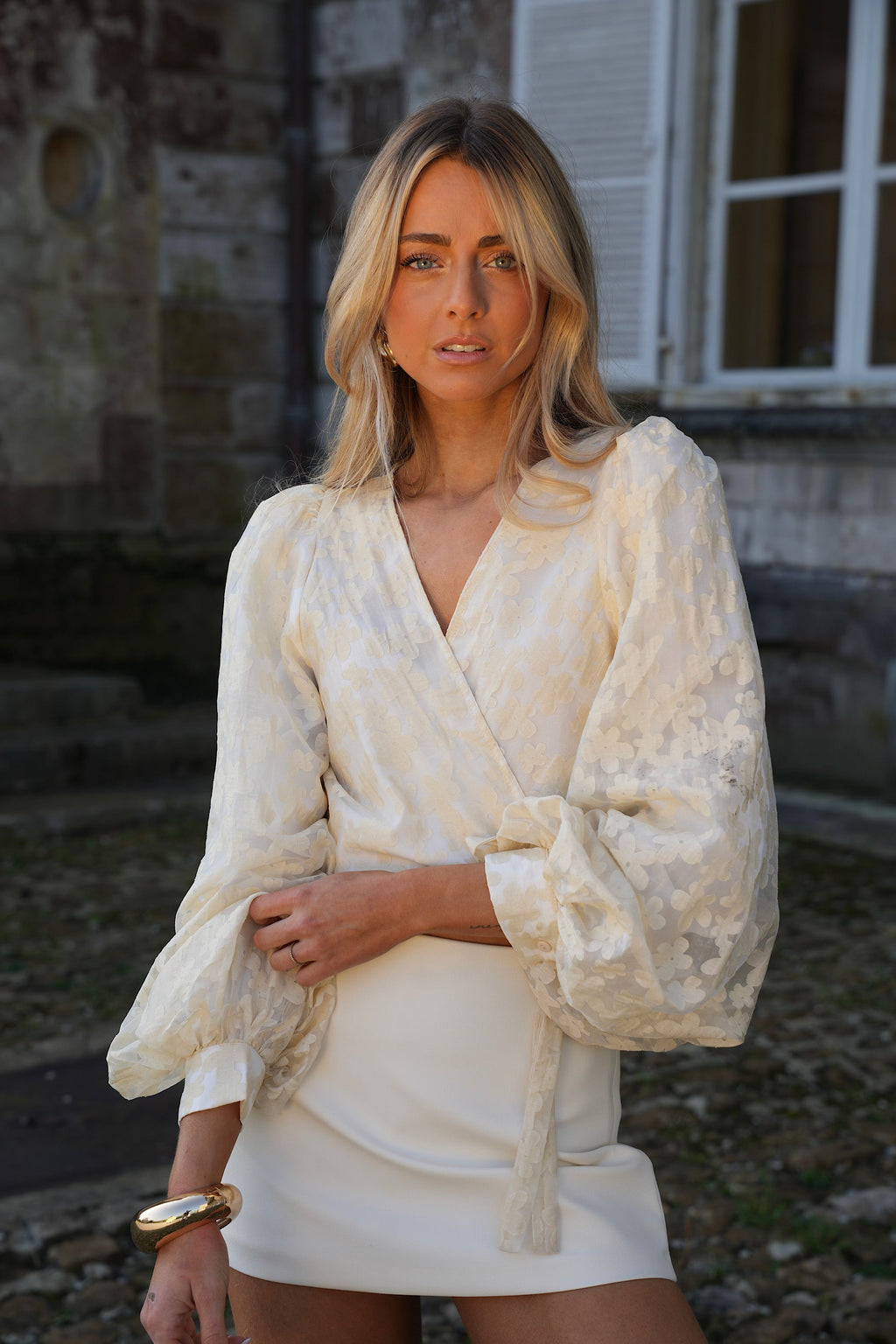 Doriane Yellow - Crossover Blouse