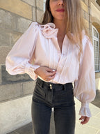 Blouse Brune Doux Rose