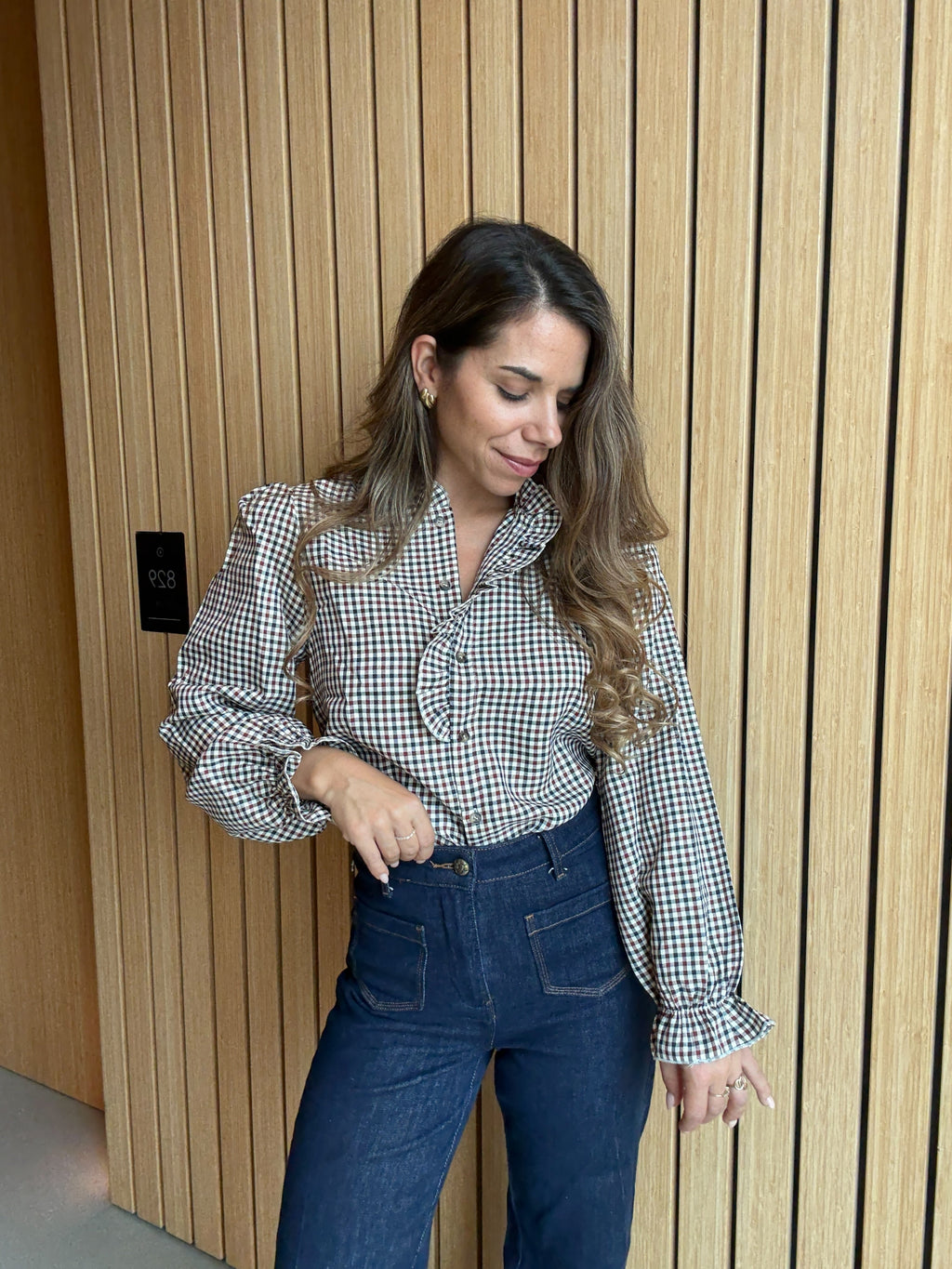Jeanne Checked Blouse