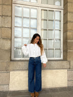 White Blouse with Colombe Embroidery