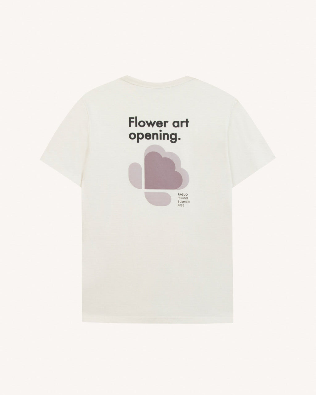 Flower art printed T-shirt ecru