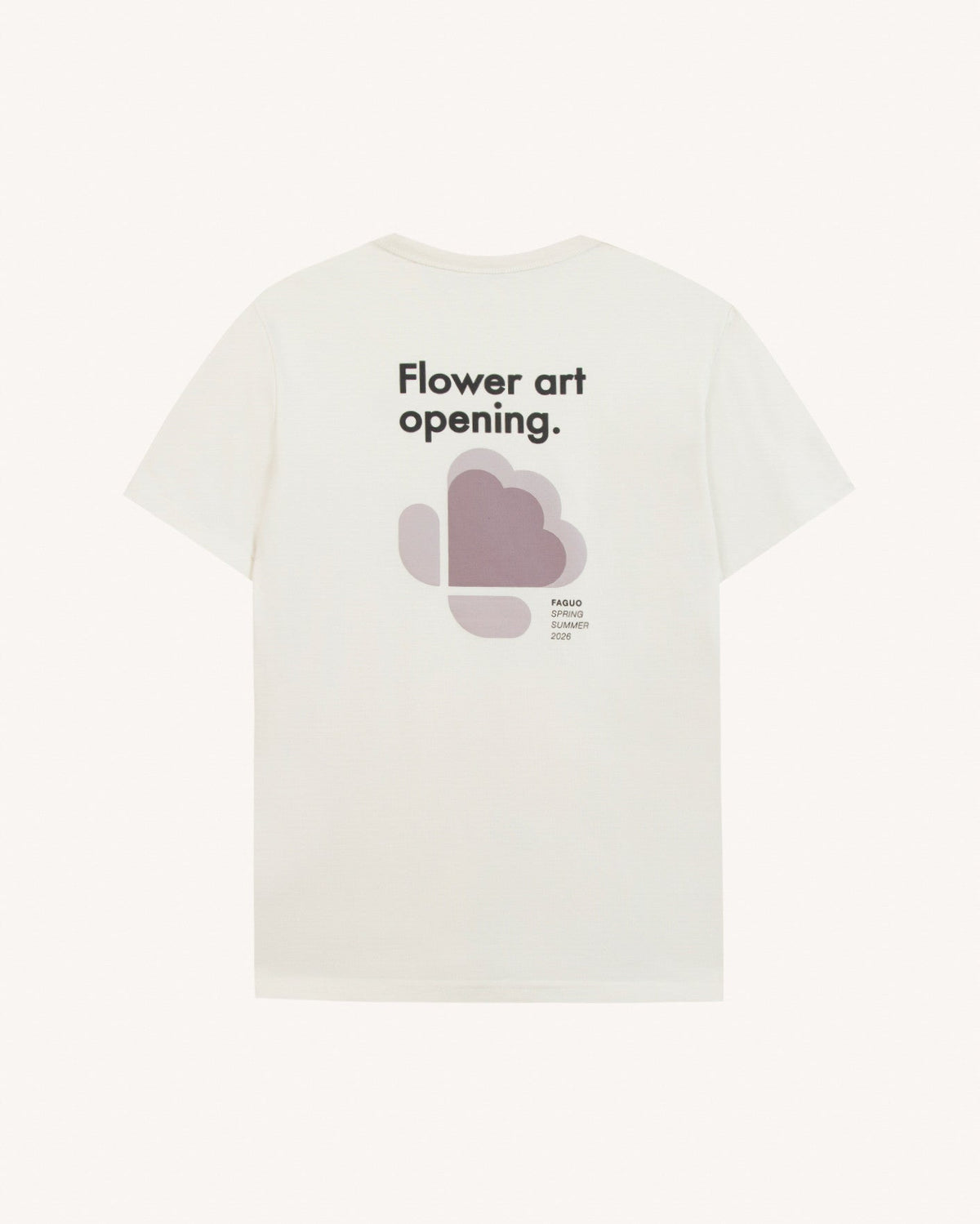 Flower art printed T-shirt ecru