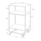 3-Tier Kitchen Trolley With Handle - Black