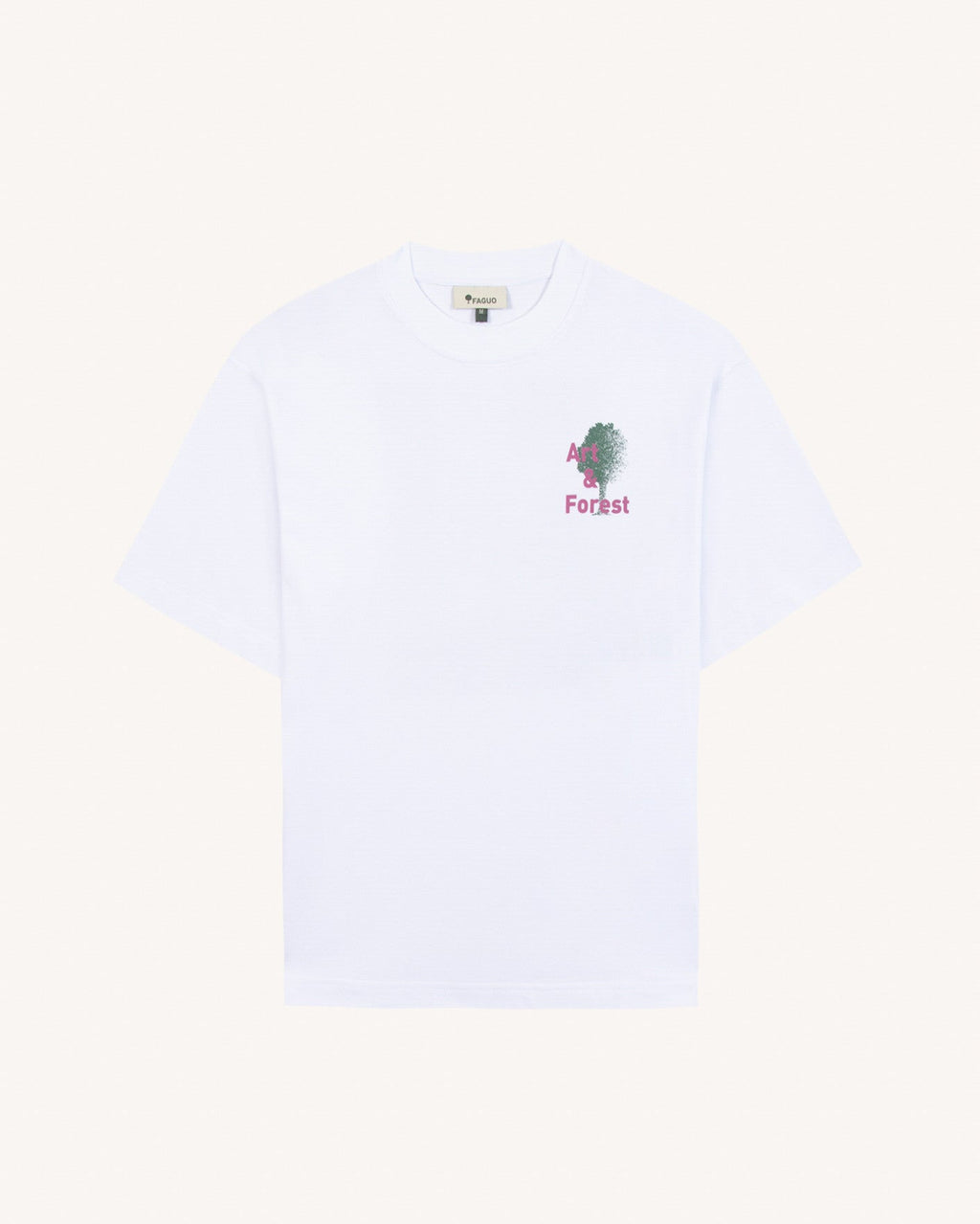 T-shirt bianca stampata Forest