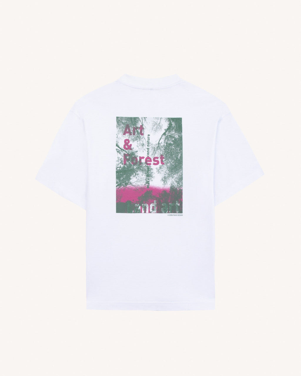 T-shirt bianca stampata Forest