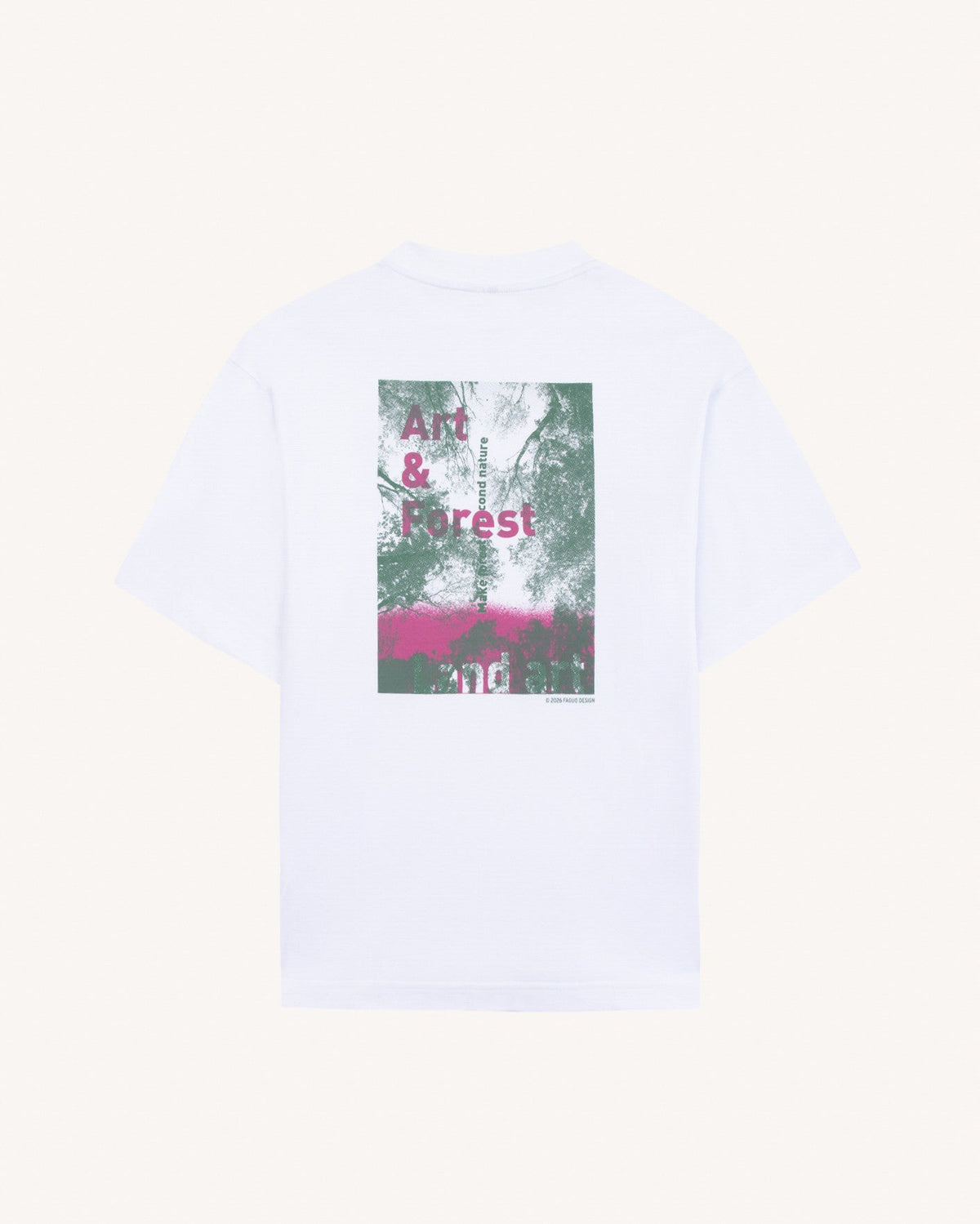 T-shirt bianca stampata Forest