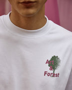 T-shirt bianca stampata Forest