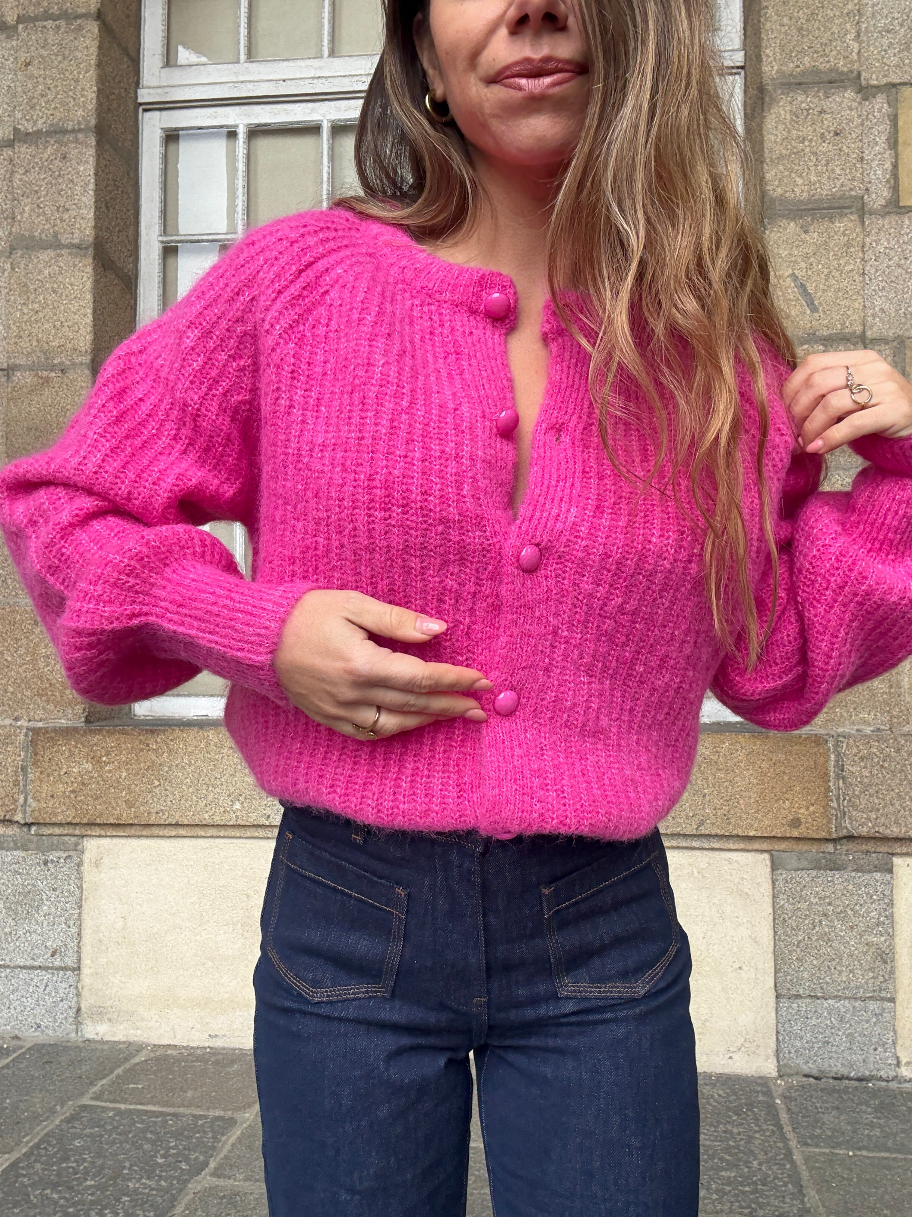 Cárdigan Irene Fucsia