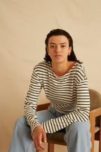 Toscane T-Shirt - Khaki Breton Stripe