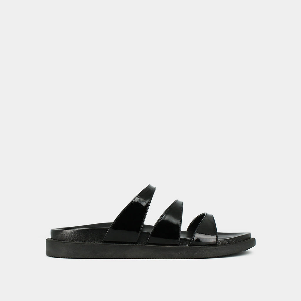 Mules Wafi Cuir Vernis - Noir