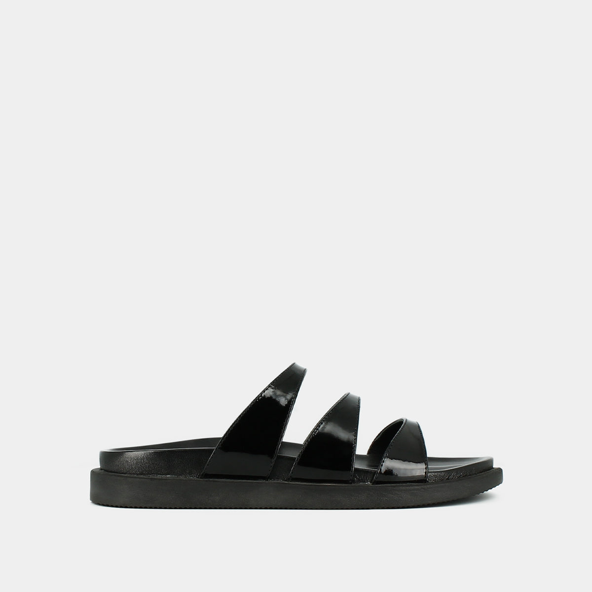 Mules Wafi Cuir Vernis - Noir