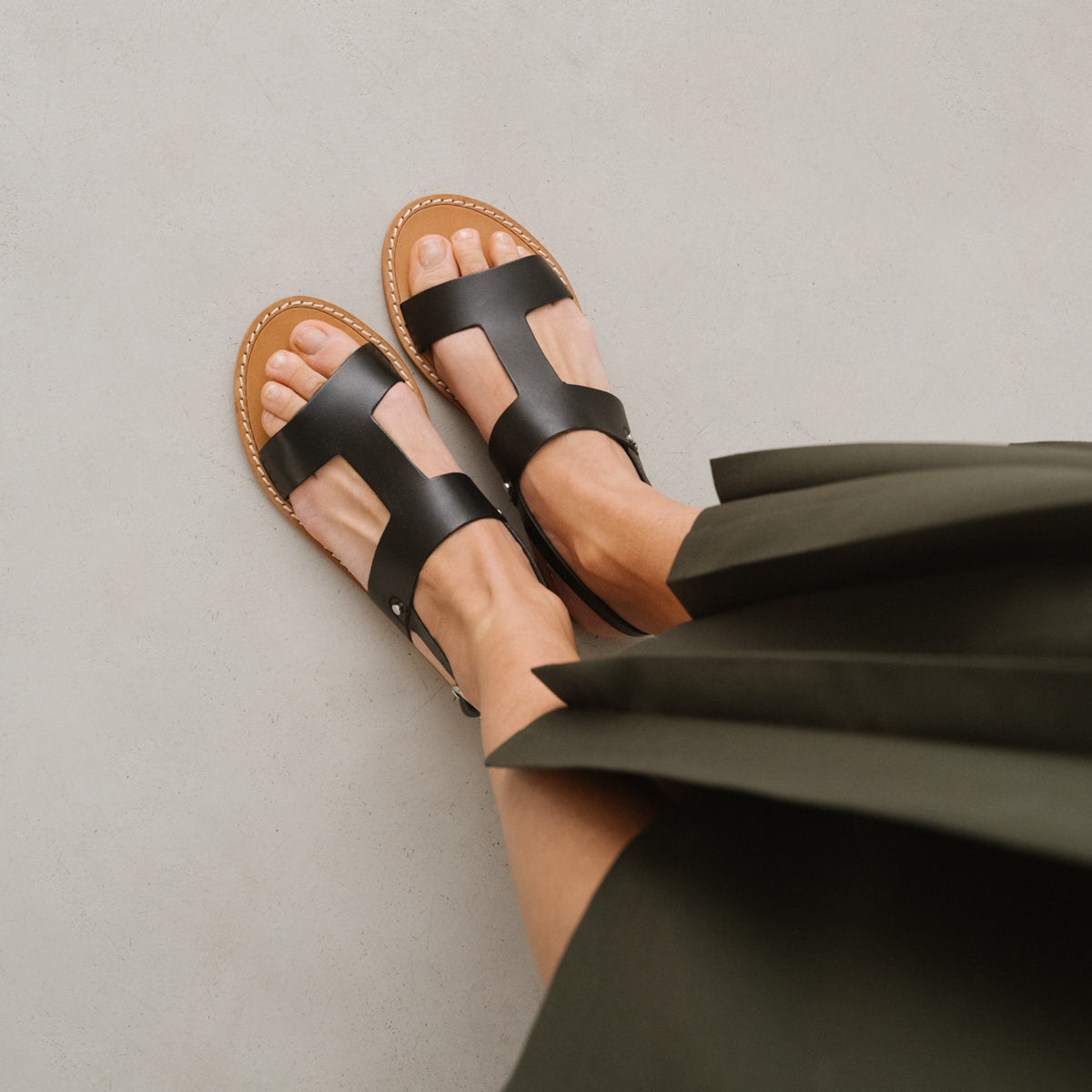 Jonak - Zapatillas de playa Willona de piel - Negro