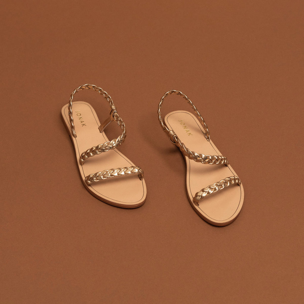 Sandales Windy Cuir Metallise - Or