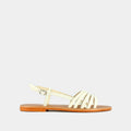Plagettes Wroom Cuir Vernis - Ecru