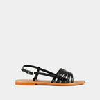 Jonak - Wroom Patent Leather Sandals - Black