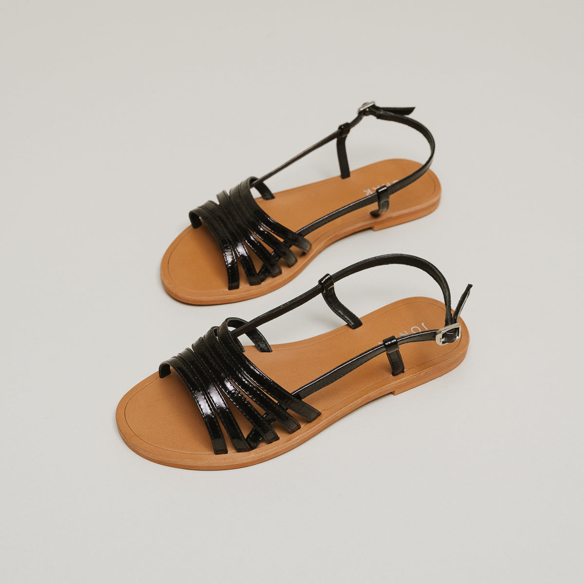 Jonak - Wroom Patent Leather Sandals - Black