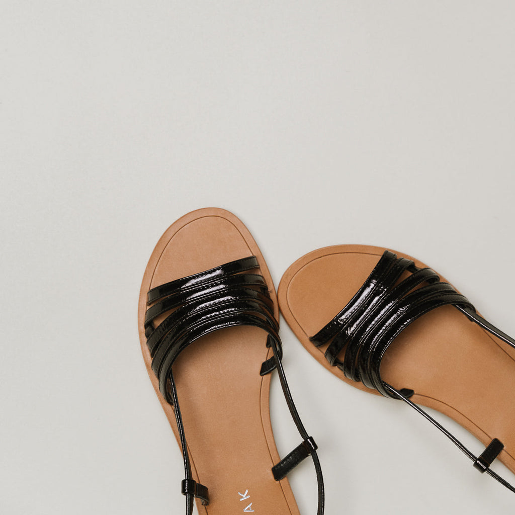 Jonak - Wroom Patent Leather Sandals - Black