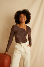 Top Tonga - Lurex Or Rose