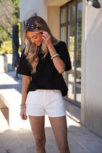 Alizé Denim Shorts - White
