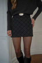 Jupe-Short À Carreaux Paola - Grise