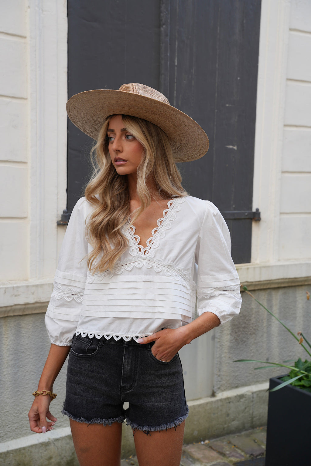 Blusa Cathy Bordada - Blanco