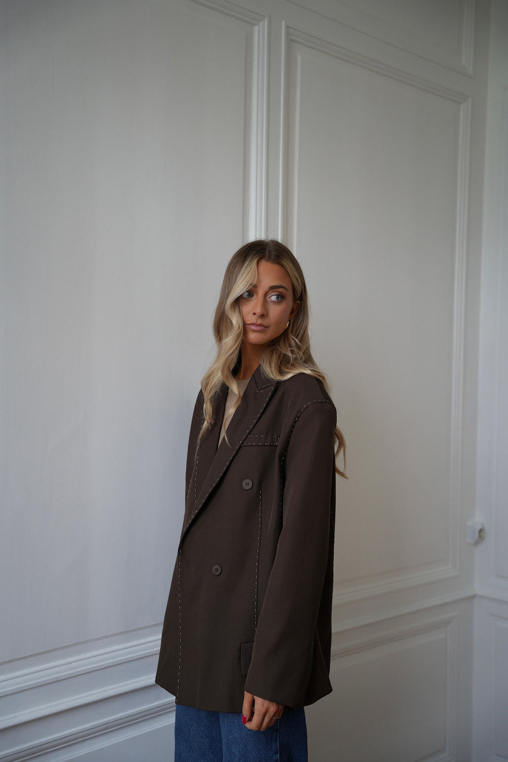 Flavie Blazer Jacket - Chocolate