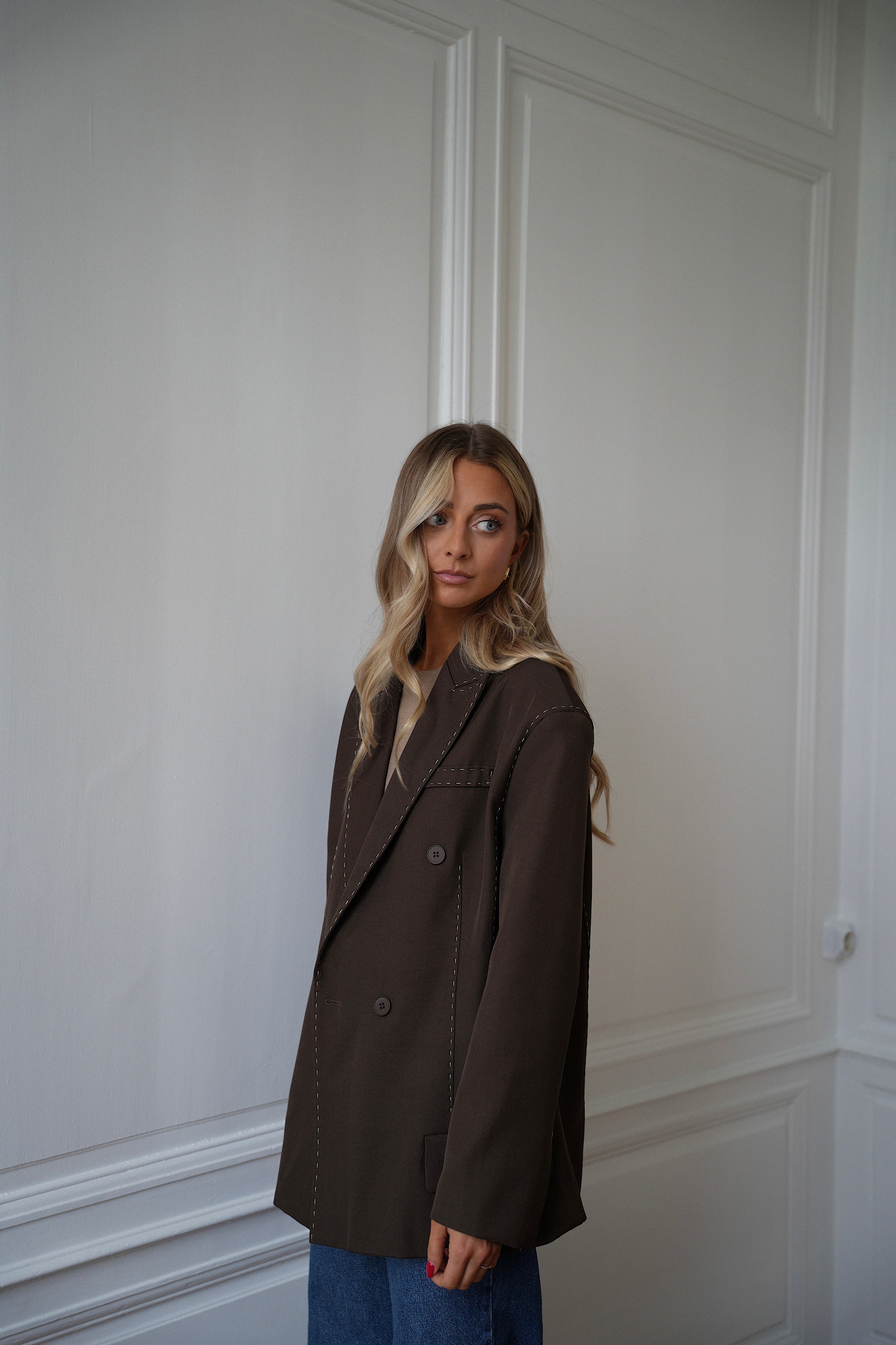 Flavie Blazer Jacket - Chocolate