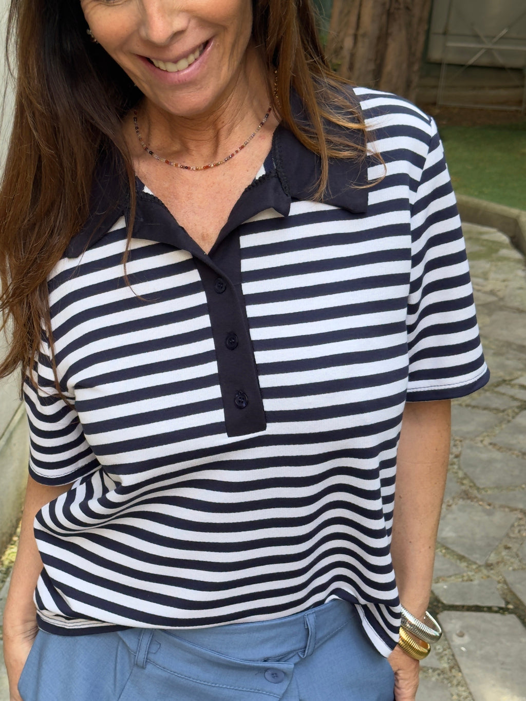 Polo Tom Marine Et Blanc