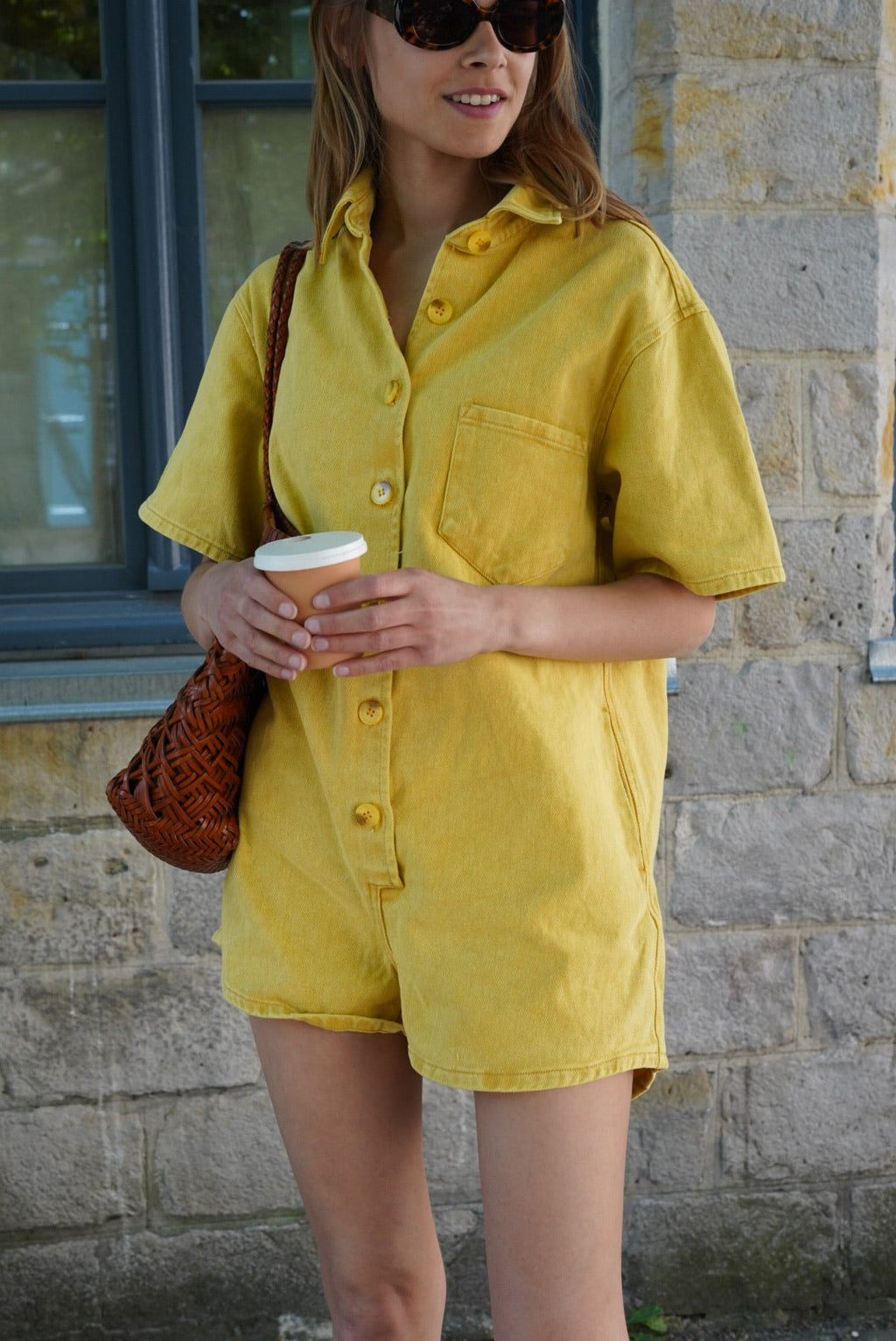 Chloé Yellow Denim Playsuit