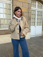 Cagoule en laine et cachemire beige