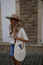 Sac En Crochet Texa - Crème