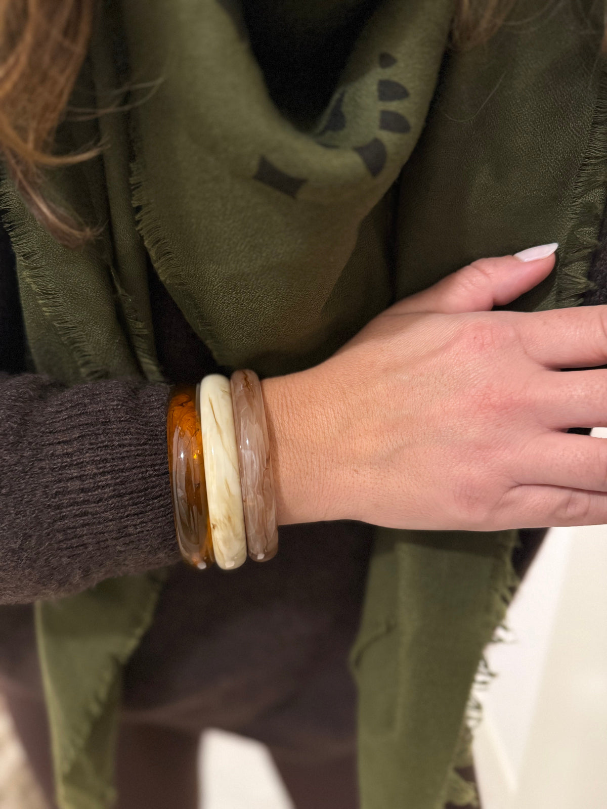 Bracelet Erica Brun - Lot De 3 Joncs Résine
