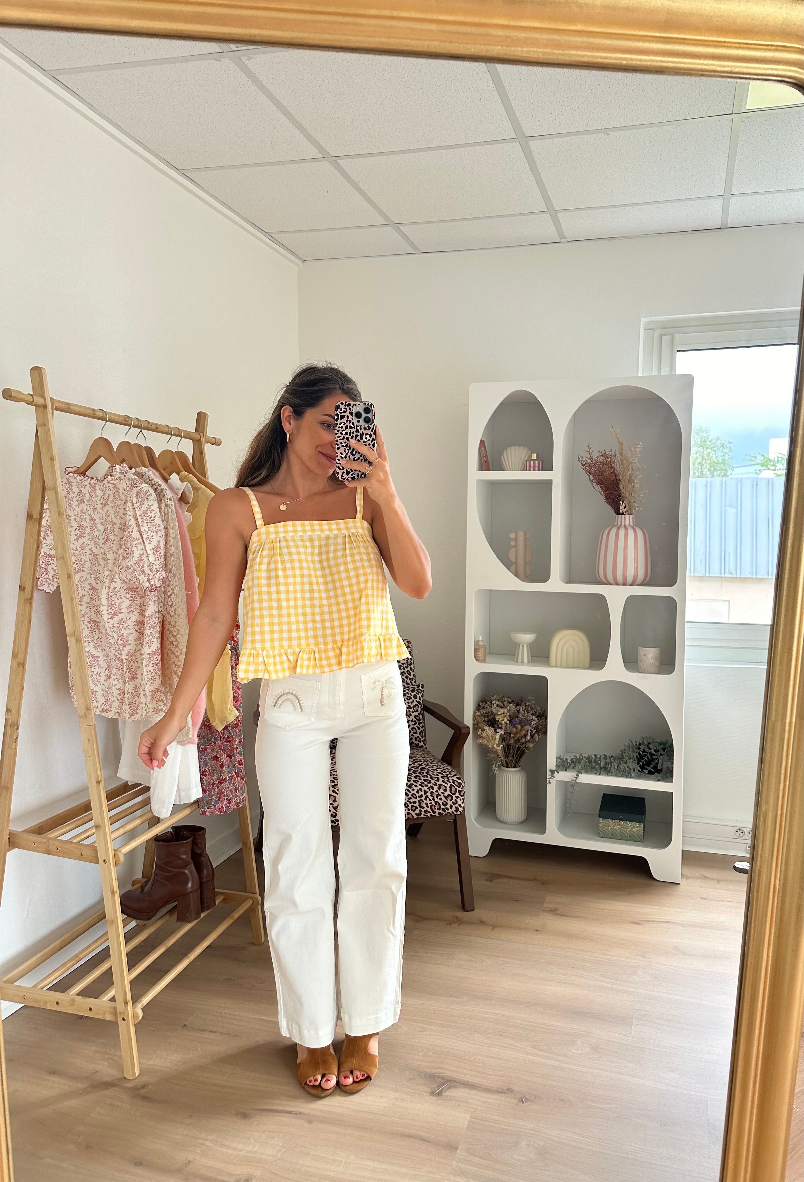 Top Callie Vichy Jaune