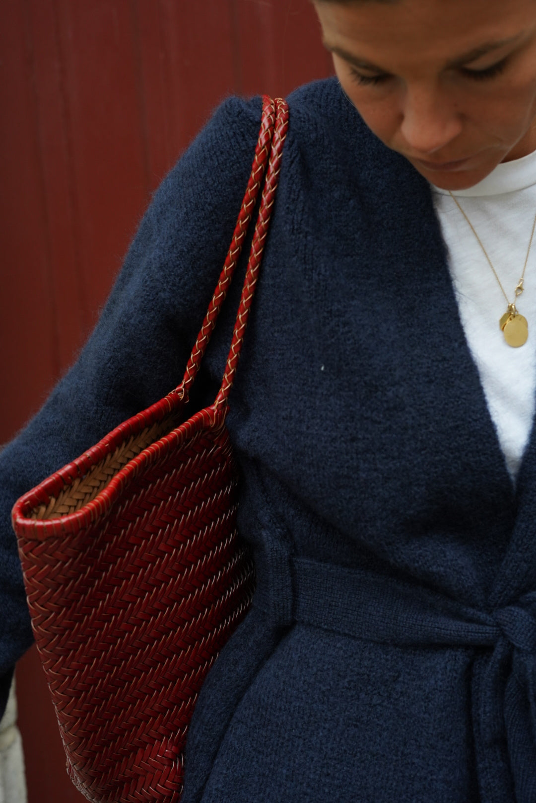 Burgundy Woven Bag
