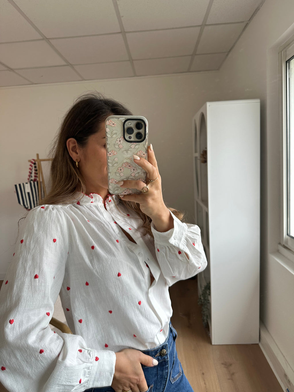Camisa Garance Con Volantes Y Corazón