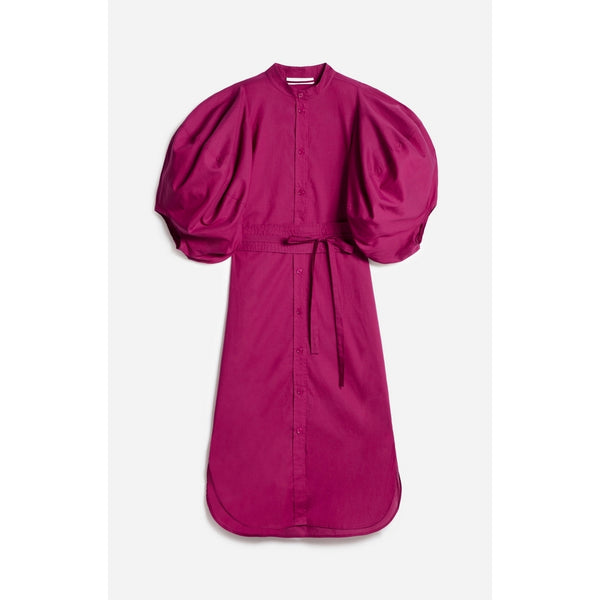 Flora Buttoned Dress - Garnet