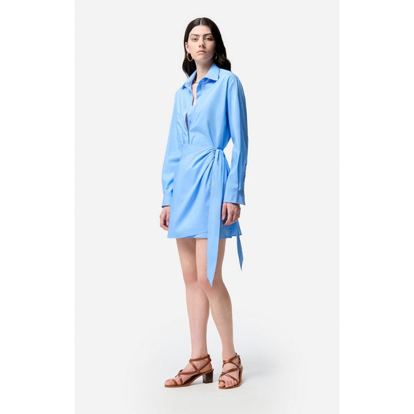Short Dress Foglia - Cornflower Blue