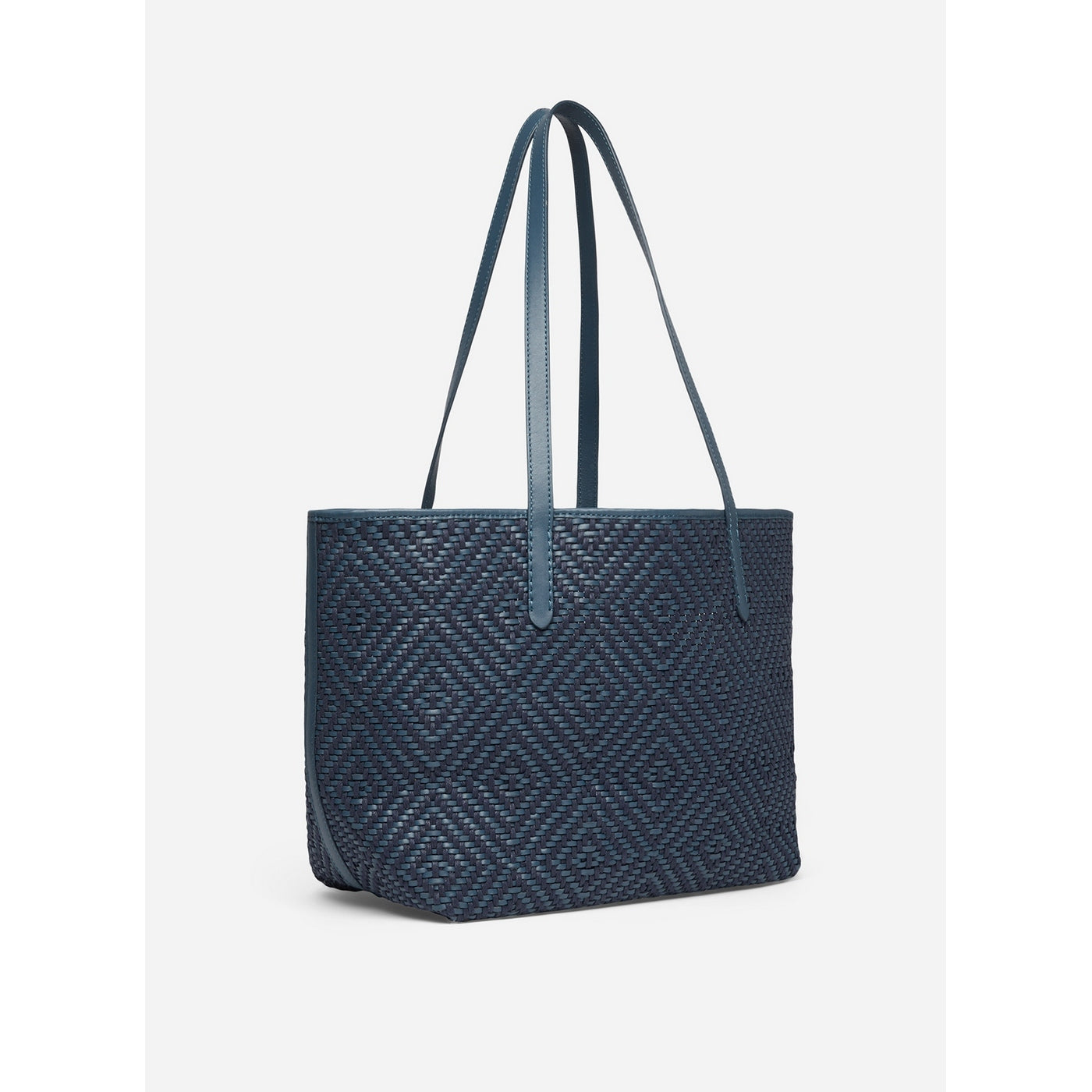 Leather & Cotton Basket - Denim