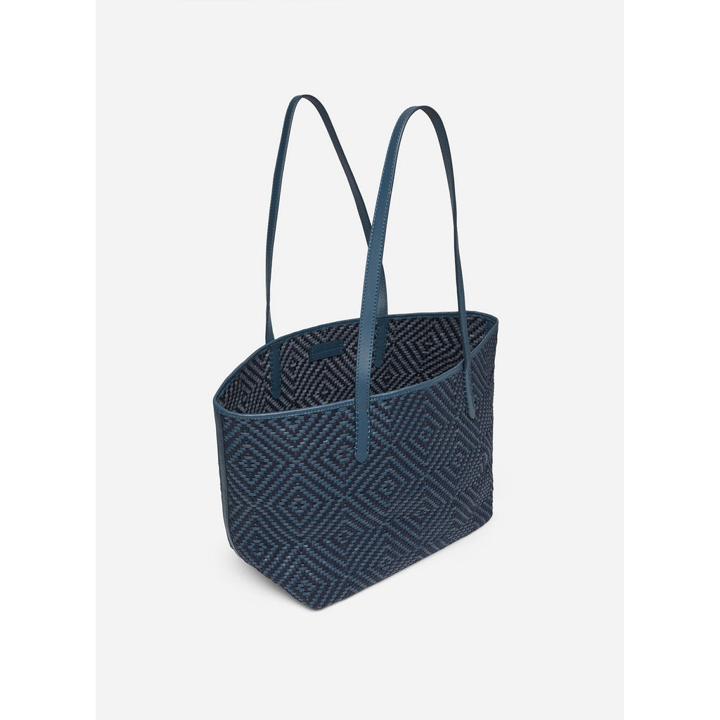 Leather & Cotton Basket - Denim