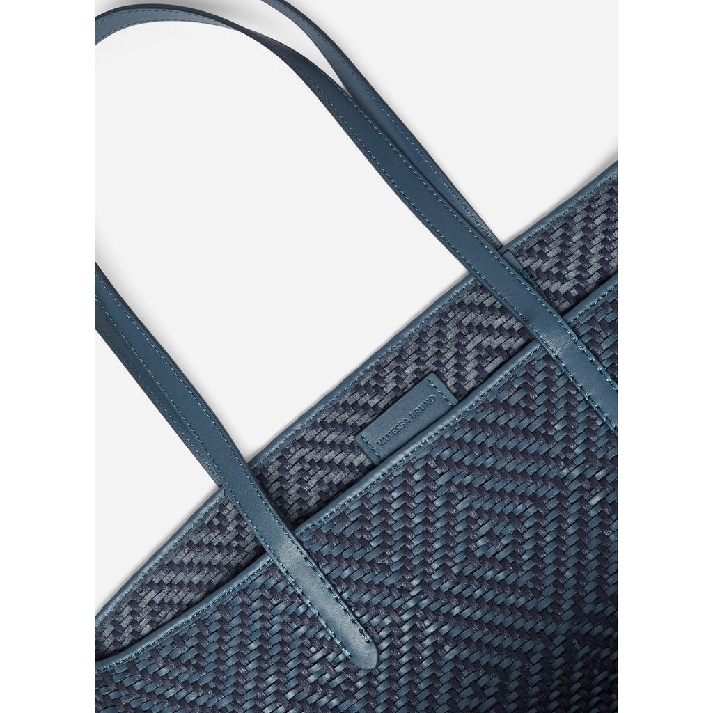 Leather & Cotton Basket - Denim