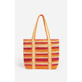 Large Raffia Paper Tote - Multico/Orange