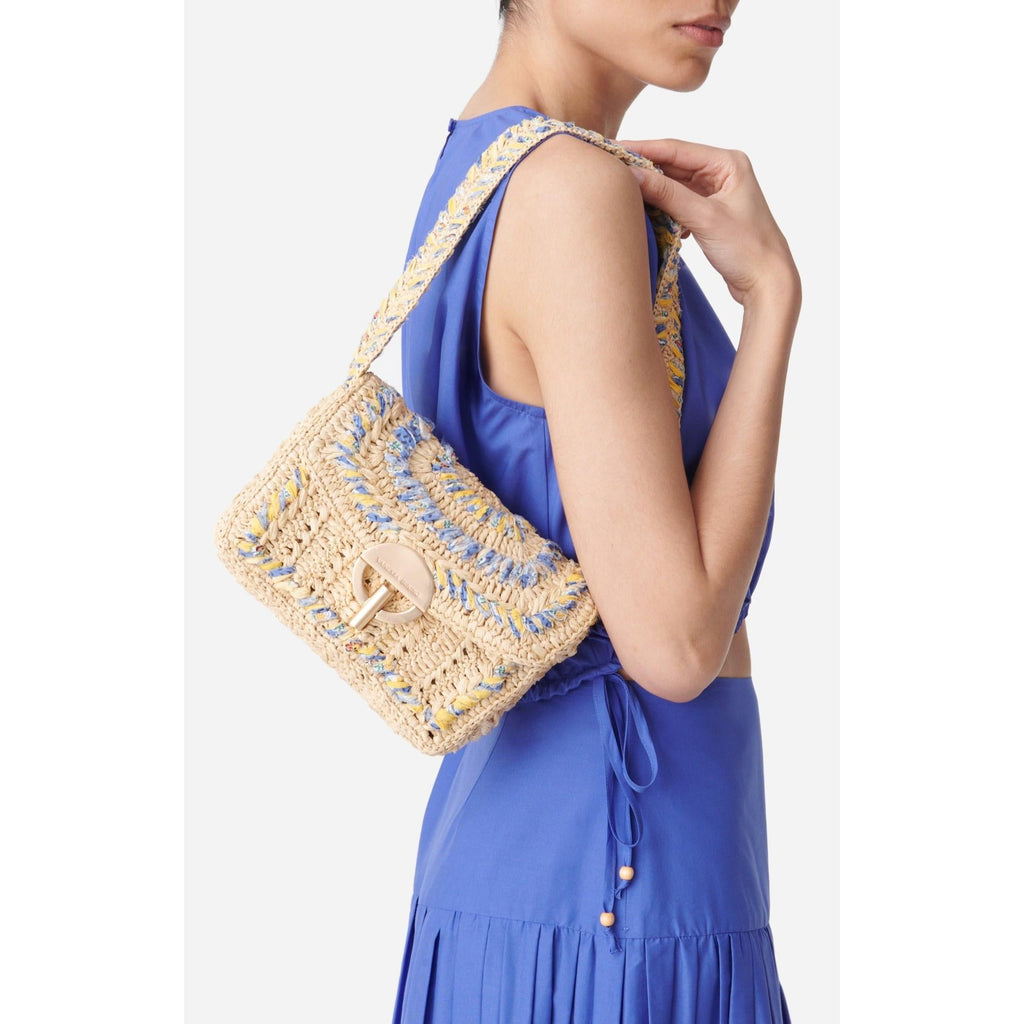 Medium Moon Raphia Bag - Multicolour